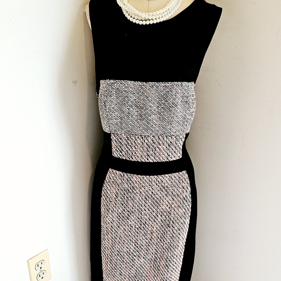 YOANA BARASCHI NYC SEXY TWEED PONTE KNIT COCKTAIL DRESS RUNS SMALL - Picture 4 of 9